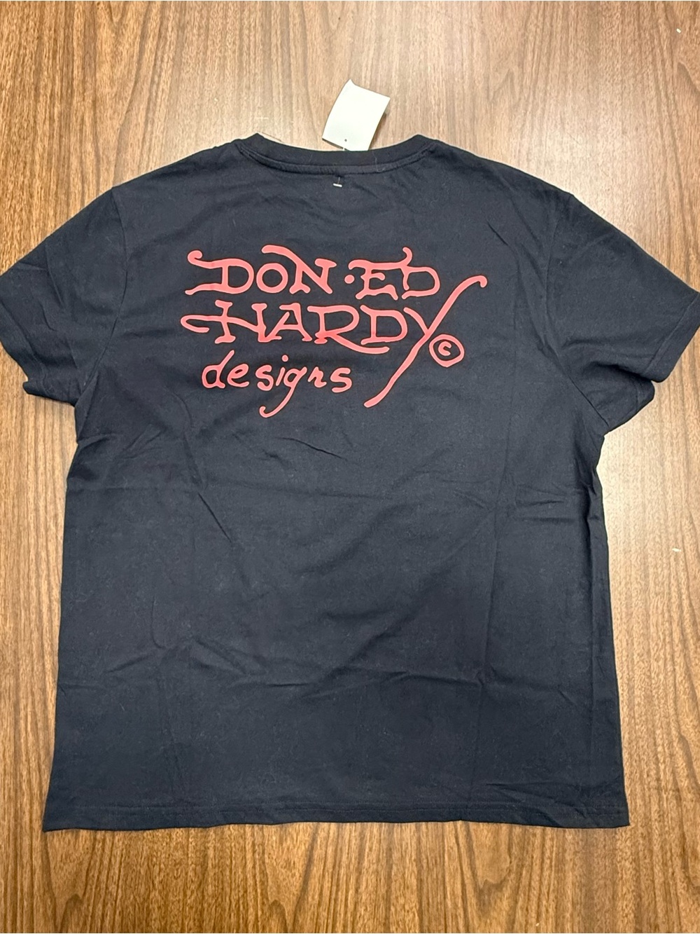 Ed Hardy Black Tee with Red Script Rhinestones Tiger Graphic NWT Large 🐯 - Picture 10 of 10